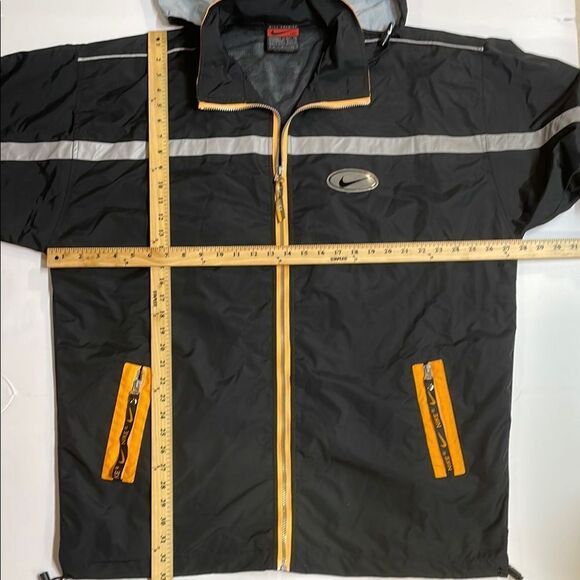 Nike Black and Orange Windbreaker with Reflective Accents Vintage Mens Sz S-L - Picture 4 of 8
